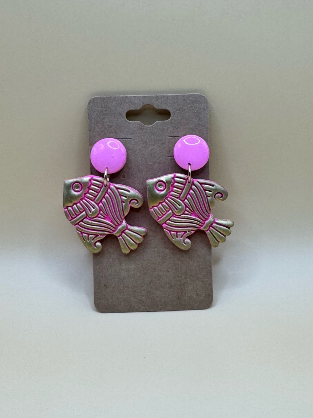 Pink Fish Statement Drop Earrings - Women's Fashion Jewelry